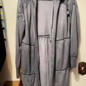 Dusty Blue/Gray Duster With Lace